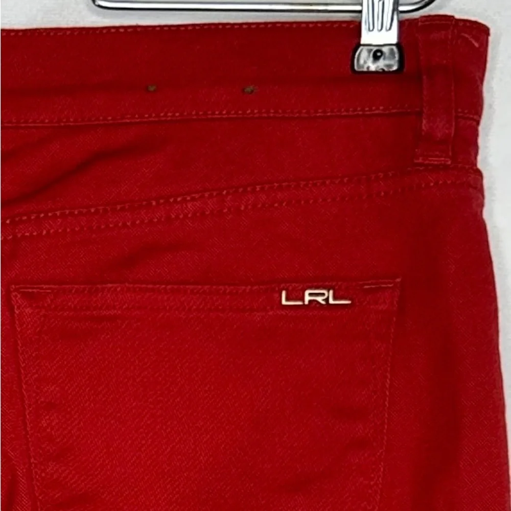 LRL Lauren Jeans Co Red Jeans Modern Straight Ankle Sz 10‎